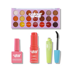 #GRWM Set with 21 Eyeshadow Palette, Waterproof mascara,  Lip & Cheek Stick, Gel Light Nail Polish