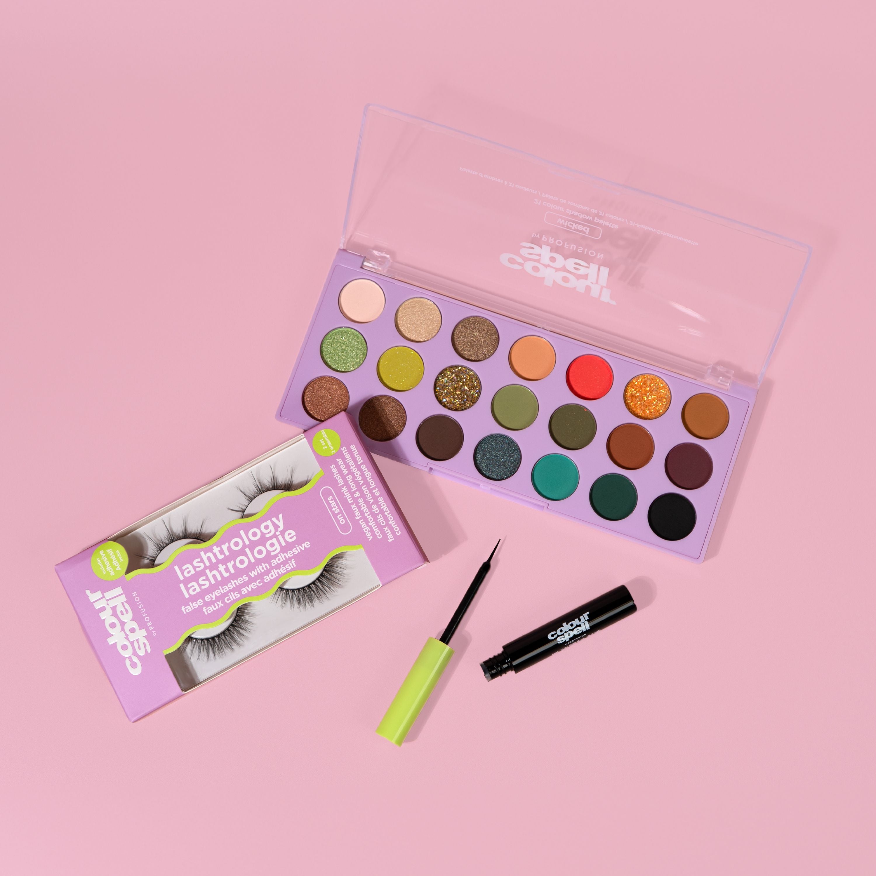 Fearlessly Bold Set with False Lashes, Liquid Eyeliner and 21 Shade Eyeshadow Palette