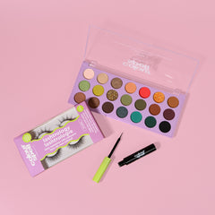 Fearlessly Bold Set with False Lashes, Liquid Eyeliner and 21 Shade Eyeshadow Palette
