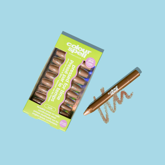 The Minimalist set with Press On Nails & Glue and Shimmer Shadow Stick