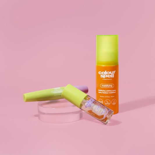 Fresh Face set with Mattifying Setting Spray, Clear Lip Oil and Volumizing Mascara