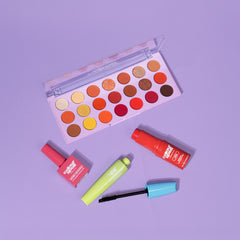 #GRWM Set with 21 Eyeshadow Palette, Waterproof mascara,  Lip & Cheek Stick, Gel Light Nail Polish