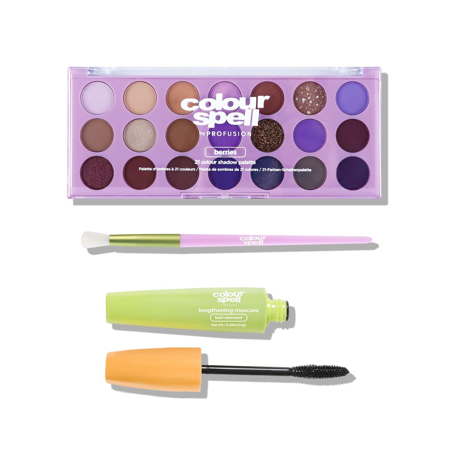 Just the Look set with Blending Eye Brush, Lengthening Mascara and 21 Colour Shadow Palette
