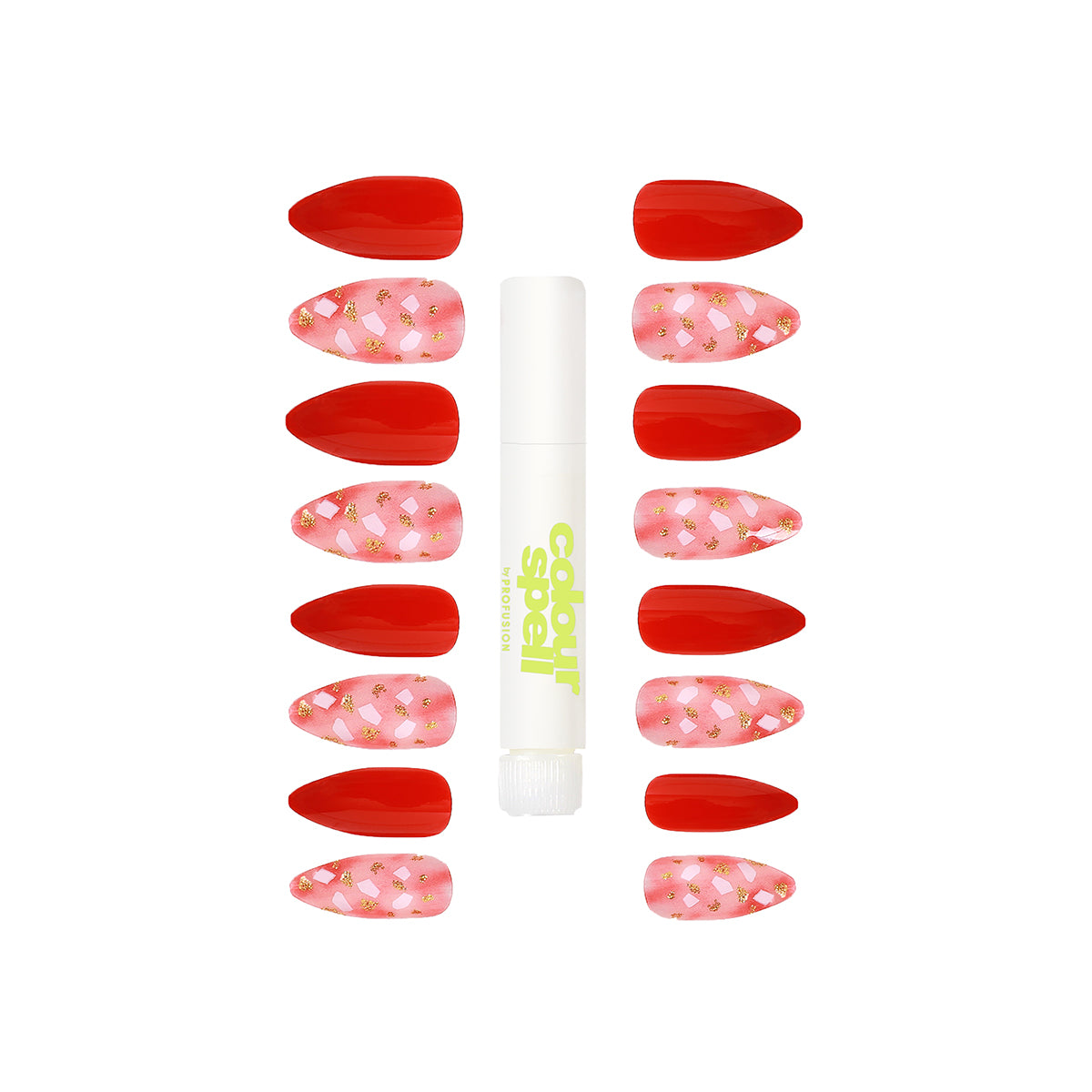 Red Hot press-on nails set