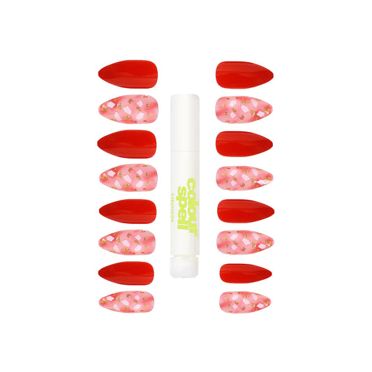 Red Hot press-on nails set