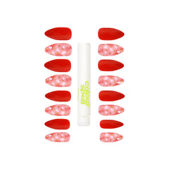 Red Hot press-on nails set