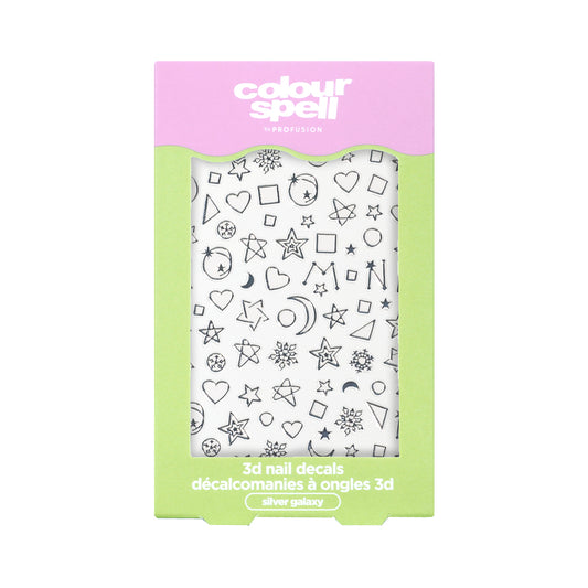3D Nail Decals -Silver Galaxy