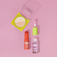 Blush, Shine and Glow set with Highlighter Duo, lip oil and 2-in-1 lip and cheek stick
