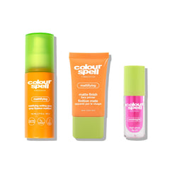 Kiss, Fix and Control set with Mattifying Setting Spray, Matte Finish Face Primer, Lip Oil