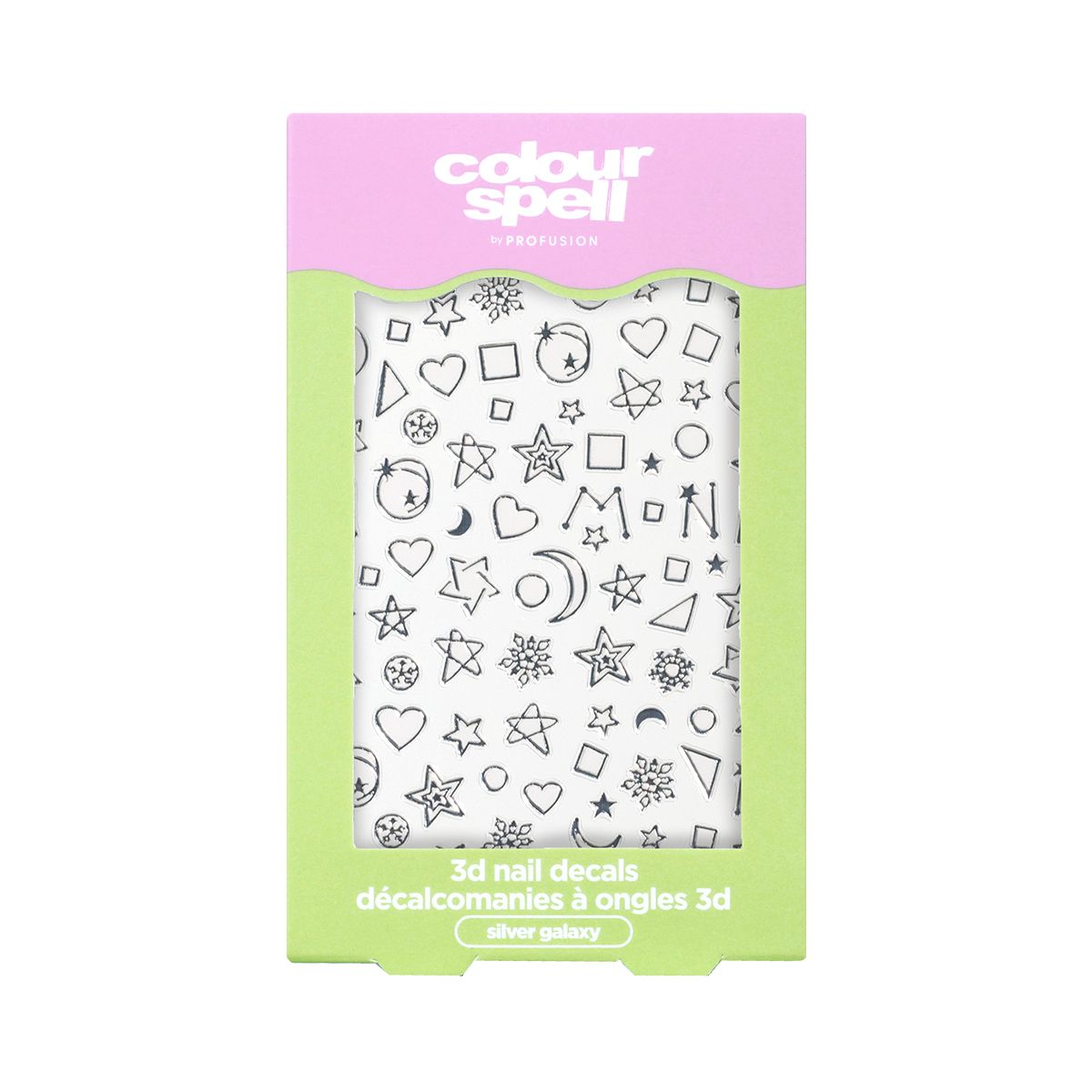 3D Nail Decals-Silver Galaxy 