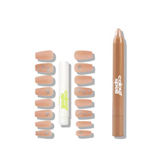 The Minimalist set with Press On Nails & Glue and Shimmer Shadow Stick