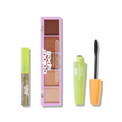 Paparazzi set with Lengthening Mascara, Liquid Glitter Liner, 5 Shade Palette
